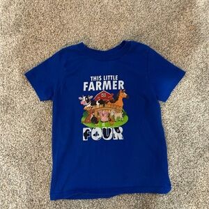 Blue Kids Farm Theme T-Shirt